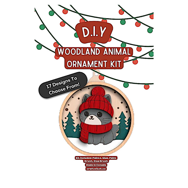 The Craft Witch Winter Wonderland Ornament Kit - Gray Cat
