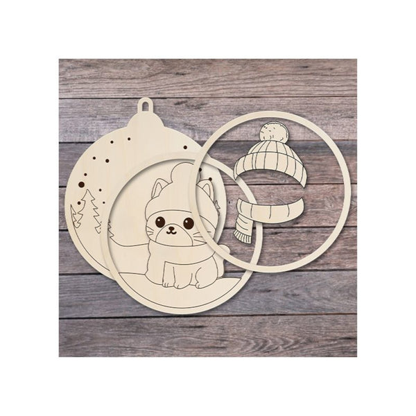 The Craft Witch Winter Wonderland Ornament Kit - Gray Cat