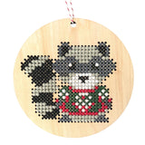 Canadian Stitchery Christmas Ornament Cross Stitch Kit - Roncy Raccoon