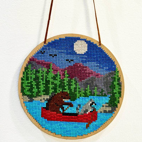 Canadian Stitchery Ornament Cross Stitch Kit - Canoe Friends