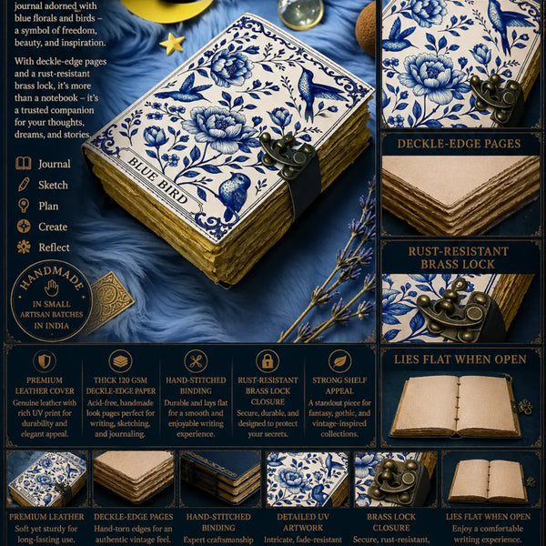 Craft Junky Handmade Journal Blank: Blue Bird