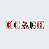 Forever Blue Vinyl Bumper Sticker: Beach - Red & Black