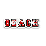 Forever Blue Vinyl Bumper Sticker: Beach - Red & Black