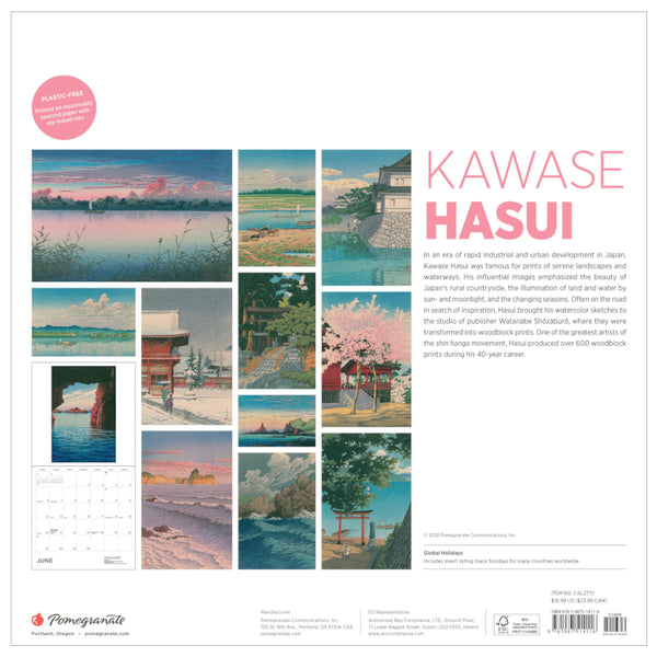 Pomegranate 2027 Wall Calendar - Kawase Hasui