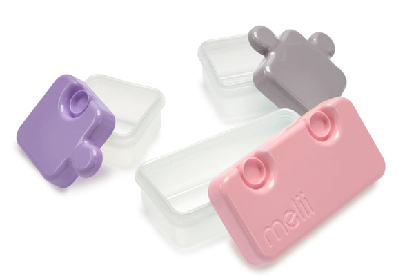 Melii 3 Compartment Puzzle Food Storage Container - Pink Combo