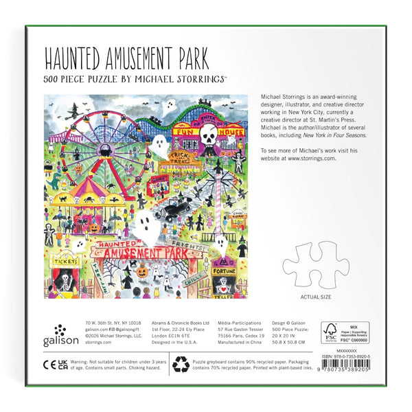 Galison 500pc Puzzle - Michael Storrings Haunted Amusement Park