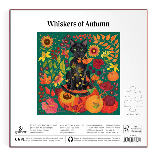 Galison 500pc Foil Puzzle - Whiskers of Autumn