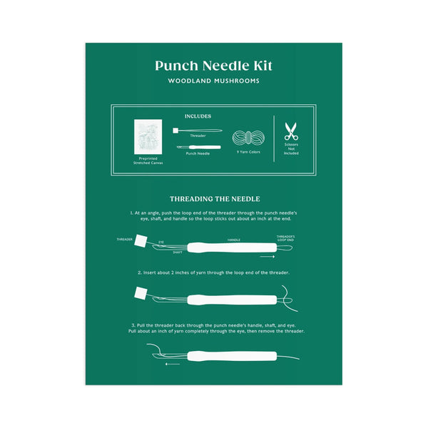 Galison Punch Needle Kit - Woodland Mushrooms