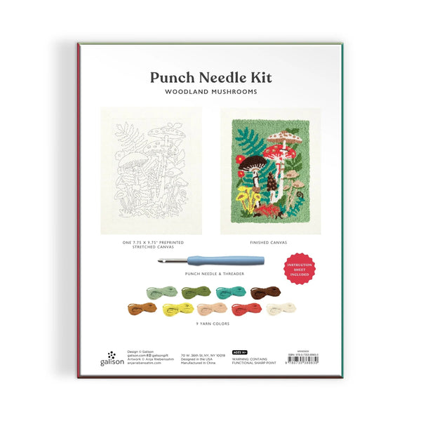 Galison Punch Needle Kit - Woodland Mushrooms