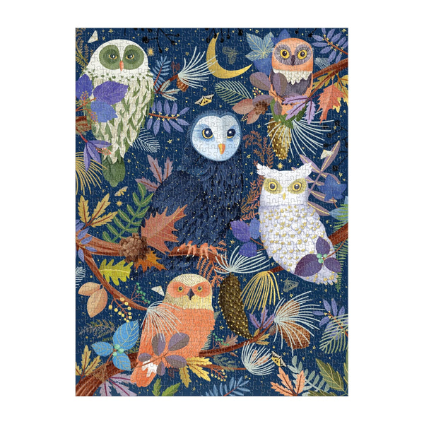 Galison 1000pc Foil Puzzle - Owls at Dawn