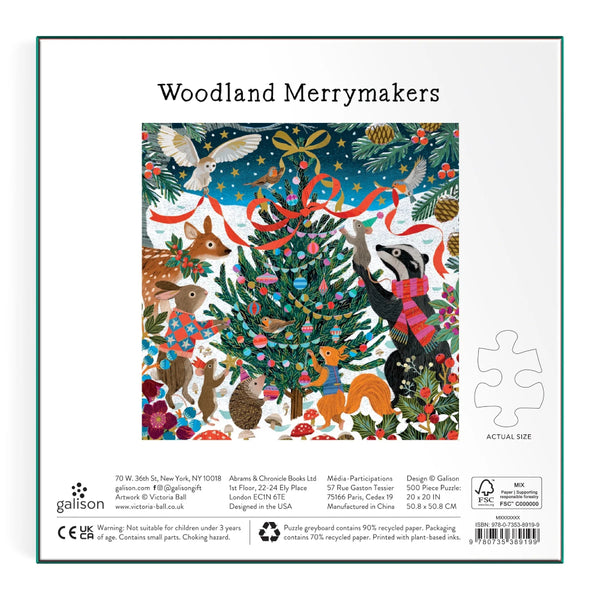 Galison 500pc Foil Puzzle - Victoria Ball Woodland Merrymakers