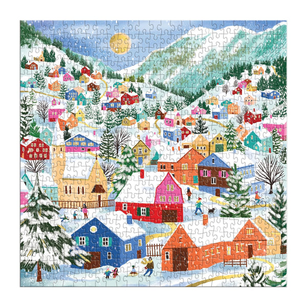 Galison 500pc Foil Puzzle - Swiss Alpine Village