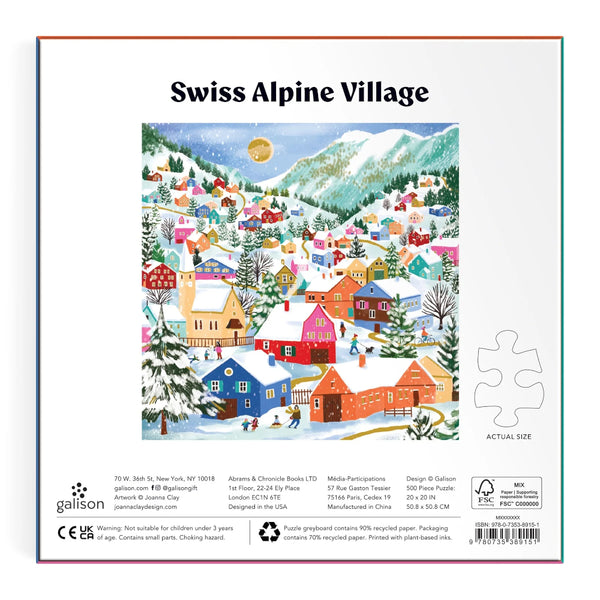 Galison 500pc Foil Puzzle - Swiss Alpine Village