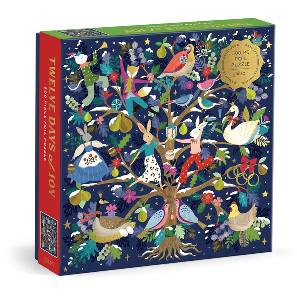 Galison 500pc Foil Puzzle - 12 Days of Joy