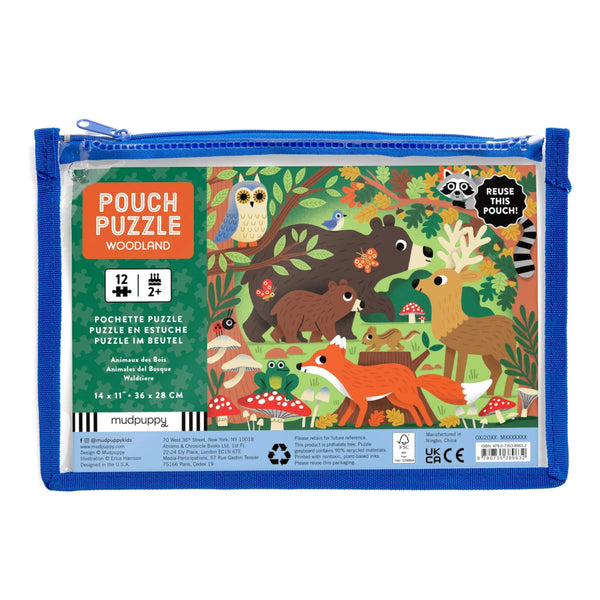 Mudpuppy 12pc Pouch Puzzle - Woodland
