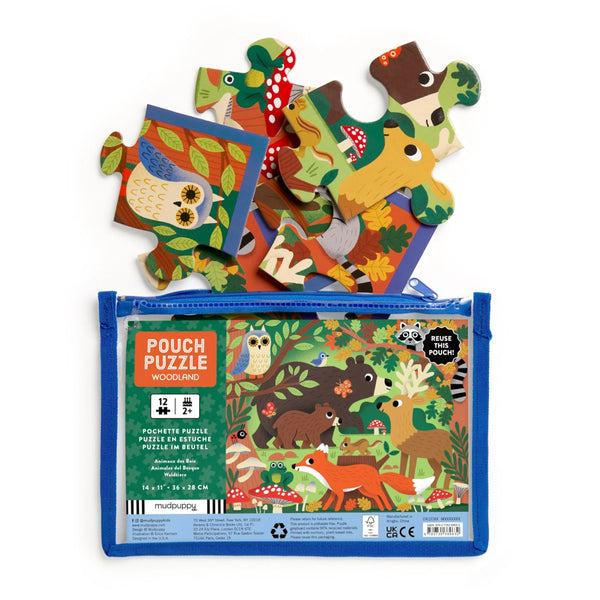 Mudpuppy 12pc Pouch Puzzle - Woodland
