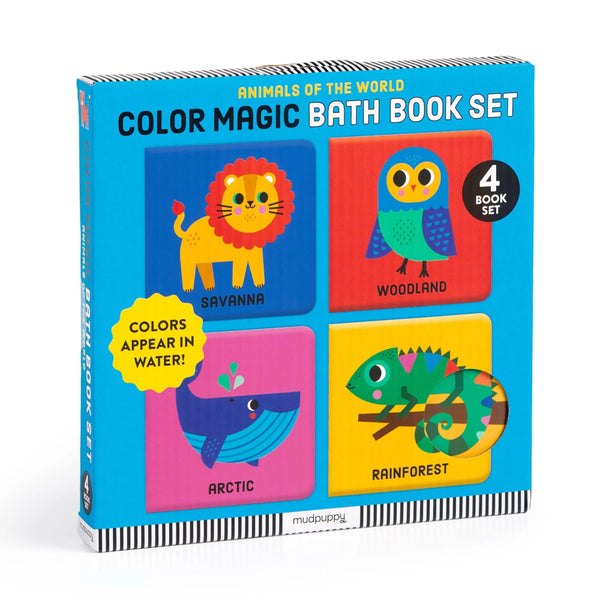 Mudpuppy Colour Magic Bath Book Set 4pk - Animals of the World