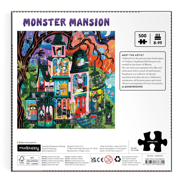 Mudpuppy 500 Piece Family Puzzle - Monster Mansion