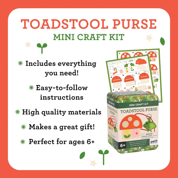 Petit Collage Mini Craft Kit: Toadstool Purse