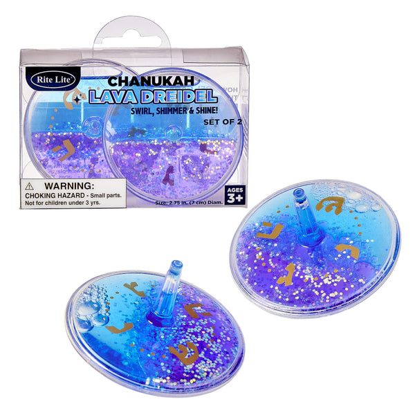 Rite Lite 2pk Dreidels - Lava Blue & Purple