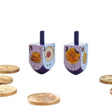 Rite Lite 4pk Hand Painted Wood Dreidels - Whimsical Foods