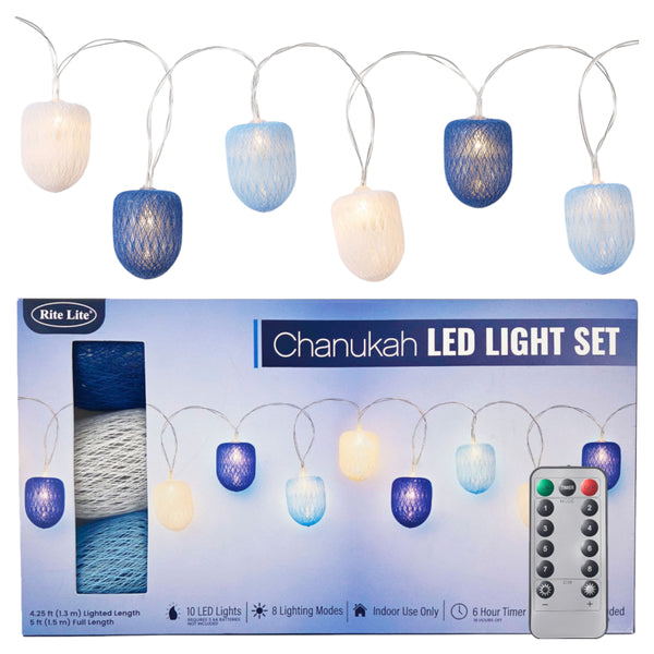 Rite Lite Blue & White Chanukah LED Light Set