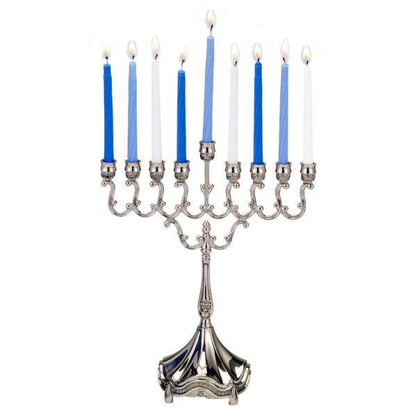 Rite Lite Polished Silvertone Curlicues Menorah