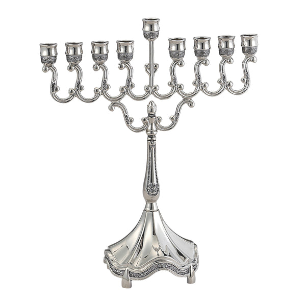 Rite Lite Polished Silvertone Curlicues Menorah