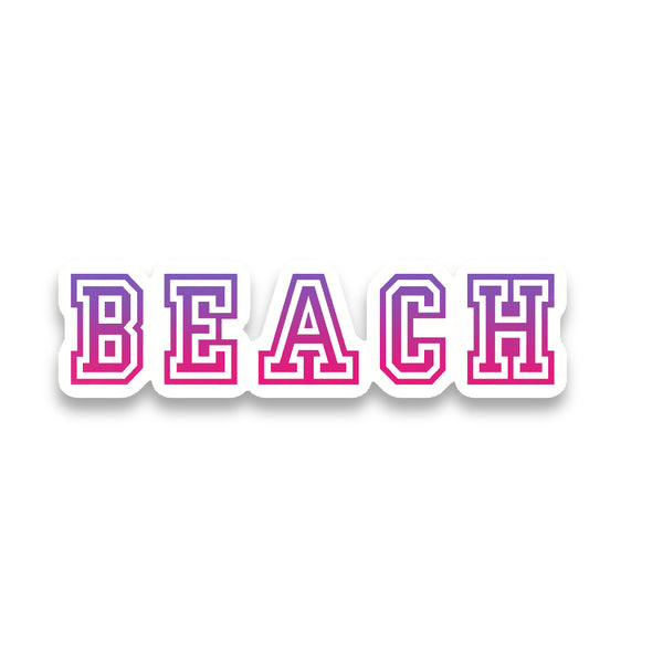 Forever Blue Vinyl Bumper Sticker: Beach - Pink & Purple