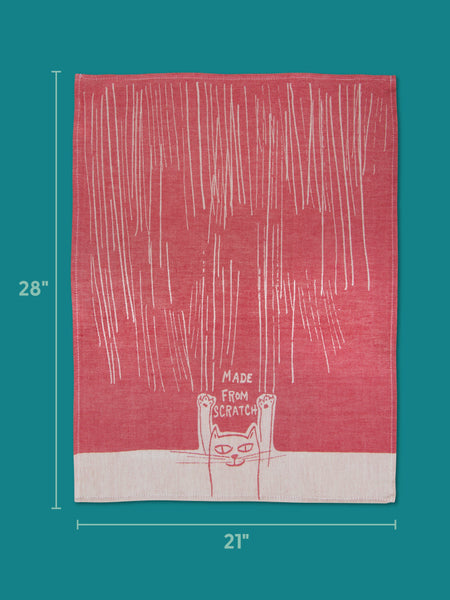 Blue Q Dish Towel - Made From Scratch Cat