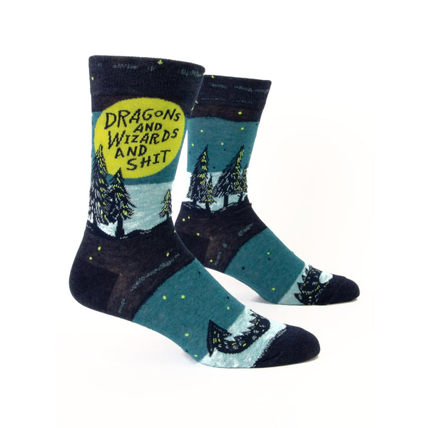 Blue Q Men's Socks - Dragons And Wizards