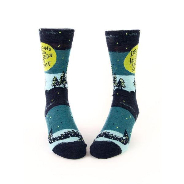 Blue Q Men's Socks - Dragons And Wizards