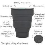 Lund Collapsible Coffee Cup - Grey