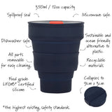 Lund Collapsible Coffee Cup - Indigo