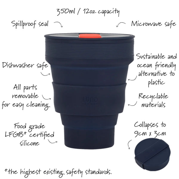 Lund Collapsible Coffee Cup - Indigo