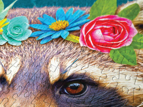 Enjoy Puzzle 1000pc Puzzle - Floral Raccoon