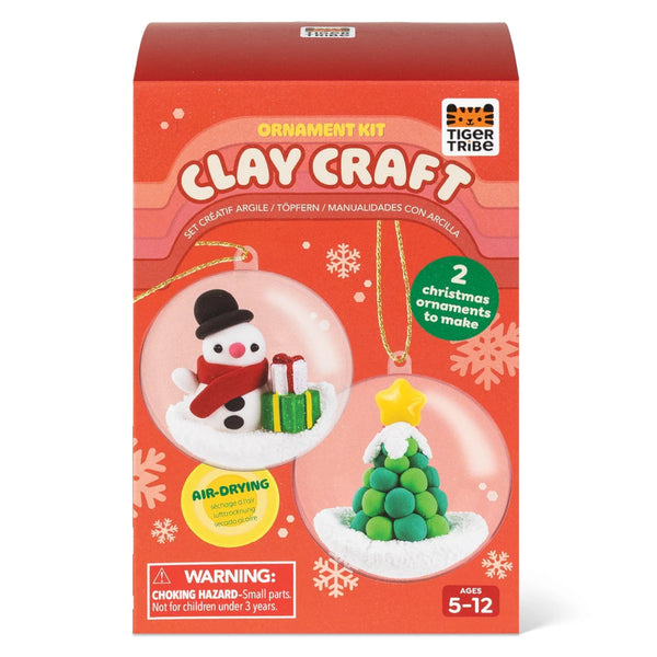 Tiger Tribe Clay Craft Ornament Kit - Snowman & Tree
