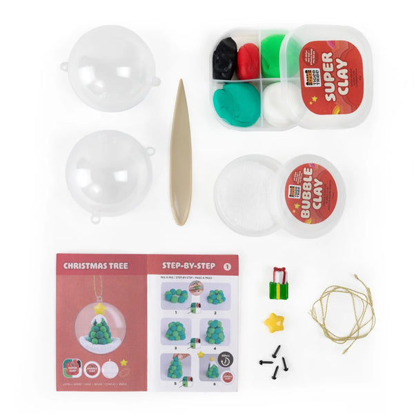 Tiger Tribe Clay Craft Ornament Kit - Snowman & Tree
