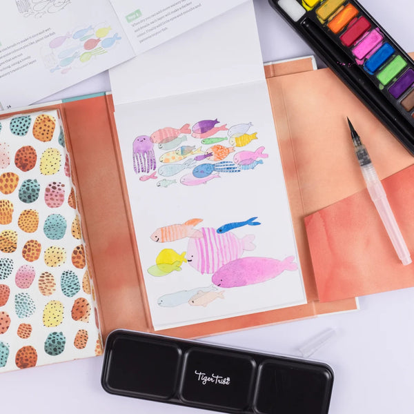Tiger Tribe How to Paint - Watercolour Animals Kit