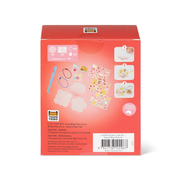 Tiger Tribe Bag Charm Kit - Kawaii Sticker Craft Kit