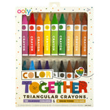 Ooly Color Together Triangular Crayons, Easy Grip - Set of 18