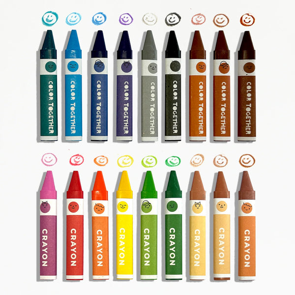 Ooly Color Together Triangular Crayons, Easy Grip - Set of 18