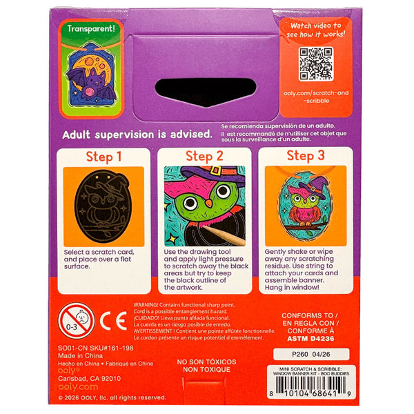 Ooly Scratch & Scribble Halloween Window Banner Kit - Boo Buddies