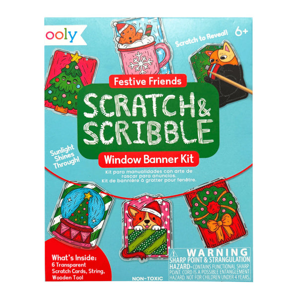 Ooly Scratch & Scribble Mini Window Banner Kit - Festive Friends