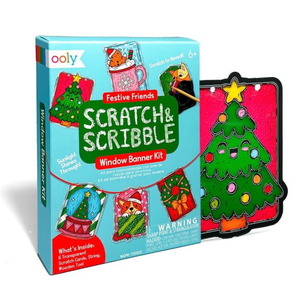 Ooly Scratch & Scribble Mini Window Banner Kit - Festive Friends