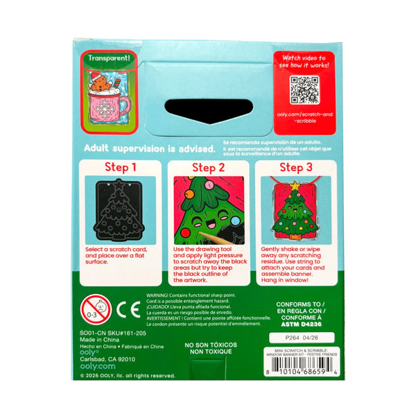 Ooly Scratch & Scribble Mini Window Banner Kit - Festive Friends