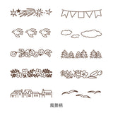 Midori Rotating Self-Inking Paintable Stamp - Brown Ink Landscape