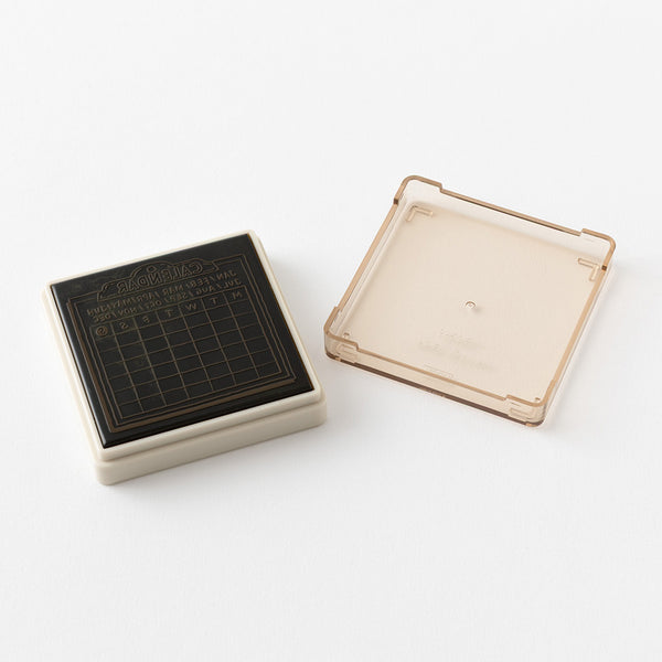 Midori Pre-Inked Paintable Stamp - Calendar Brown