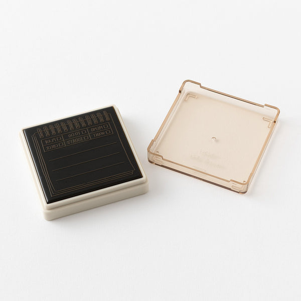 Midori Pre-Inked Paintable Stamp - Memo Brown Ink