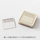 Midori Pre-Inked Paintable Stamp - Memo Brown Ink